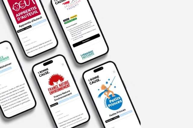 Trouver la bonne cause qui vous correspond De nombreuises bonnes causes sur une application
